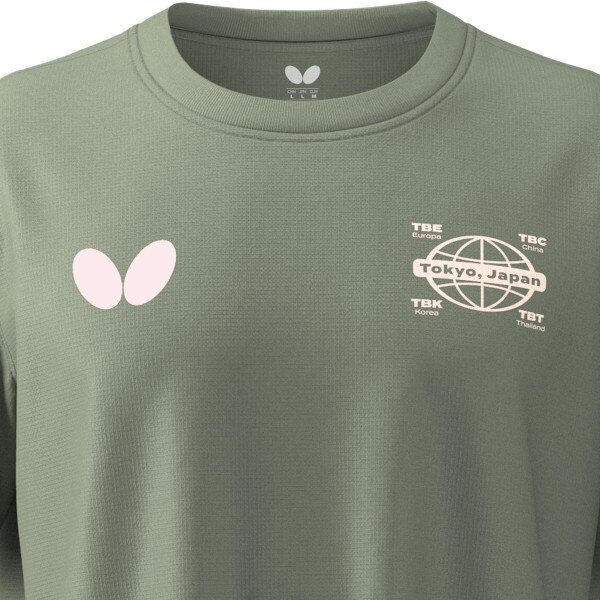 Butterfly Rubber T-Shirt - Olive - Front - Close-Up